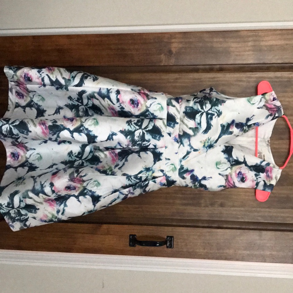 Flower print, silk dress